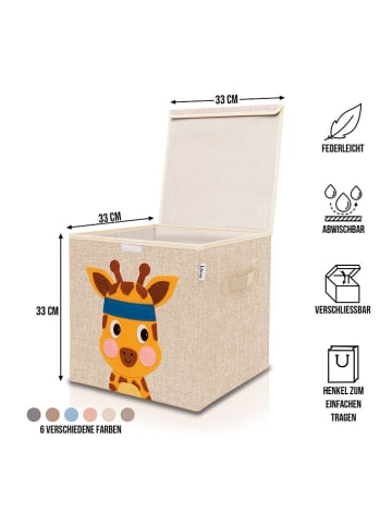 Lifeney Aufbewahrungsbox "Giraffe" in Gelb/ Beige - (B)33 x (H)33 x (T)33 cm