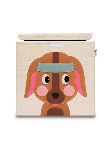 Lifeney Pudełko "Dog" w kolorze jasnobrązowo-beżowym - 33 x 33 x 33 cm