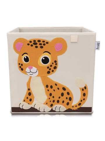 Lifeney Aufbewahrungsbox "Tiger" in Beige/ Orange - (B)33 x (H)33 x (T)33 cm