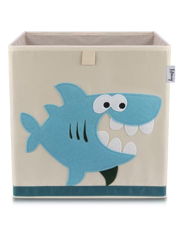 Lifeney Pudełko "Shark" w kolorze beżowo-turkusowym - 33 x 33 x 33 cm