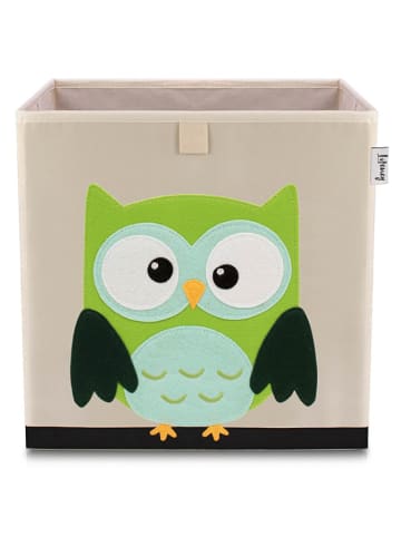 Lifeney Pudełko "Owl" w kolorze beżowo-zielonym - 33 x 33 x 33 cm