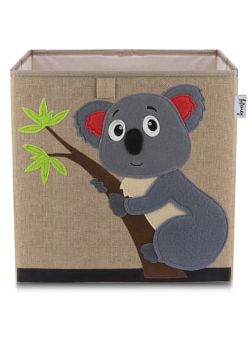 Lifeney Aufbewahrungsbox "Koala" in Hellbraun/ Grau - (B)33 x (H)33 x (T)33 cm