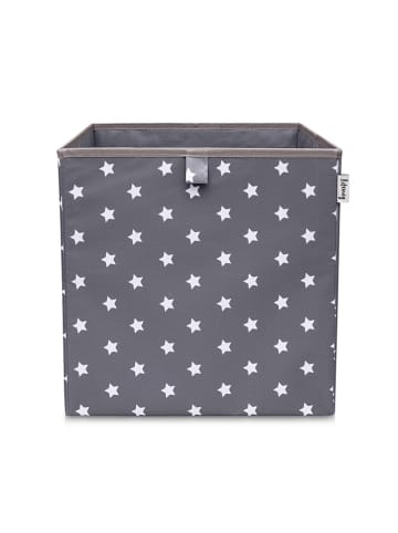 Lifeney Aufbewahrungsbox "Sterne" in Anthrazit - (B)33 x (H)33 x (T)33 cm