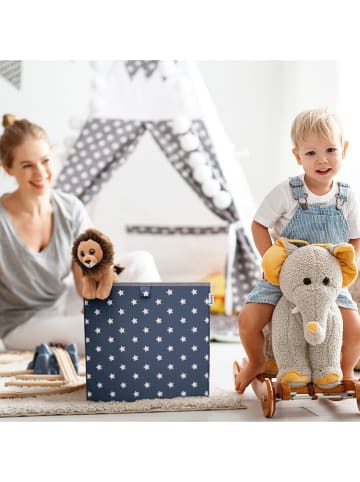 Lifeney Aufbewahrungsbox "Sterne" in Anthrazit - (B)33 x (H)33 x (T)33 cm