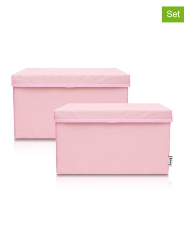 Lifeney 2er-Set: Aufbewahrungsboxen in Rosa - (B)37 x (H)21 x (T)25 cm