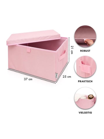 Lifeney 2er-Set: Aufbewahrungsboxen in Rosa - (B)37 x (H)21 x (T)25 cm