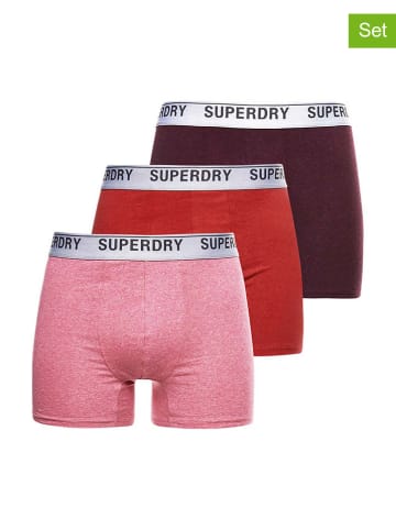 Superdry 3-delige set: boxershorts rood/lichtroze