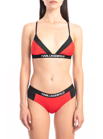 Karl Lagerfeld Bikini-Oberteil in Rot/ Schwarz