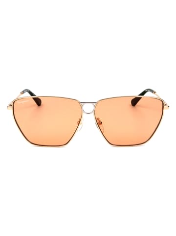 Salvatore Ferragamo Damskie okulary przeciwsłoneczne w kolorze złoto-pomarańczowym