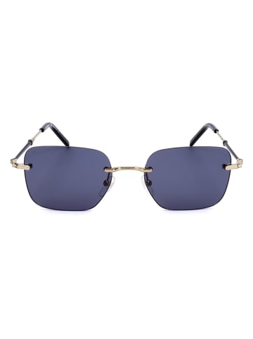 Salvatore Ferragamo Męskie okulary przeciwsłoneczne w kolorze złoto-czarno-niebieskim