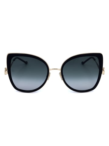 ELIE SAAB Dameszonnebril zwart-goudkleurig/donkerblauw