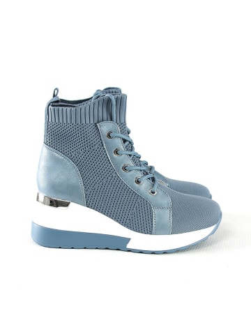 Foreverfolie Sneakersy w kolorze niebiesko-białym