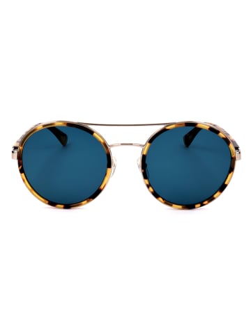Longchamp Damskie okulary przeciwsłoneczne w kolorze ciemnobrązowo-żółto-niebieskim