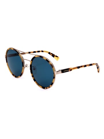 Longchamp Damskie okulary przeciwsłoneczne w kolorze ciemnobrązowo-żółto-niebieskim