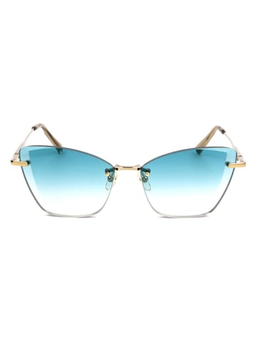 Longchamp Damskie okulary przeciwsłoneczne w kolorze złoto-turkusowym