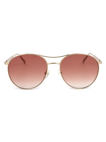 Longchamp Damskie okulary przeciwsłoneczne w kolorze złoto-jasnobrązowym