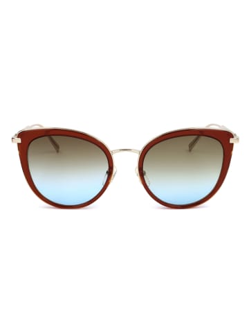 Longchamp Damskie okulary przeciwsłoneczne w kolorze złoto-brązowo-błękitnym