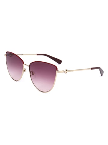 Longchamp Dameszonnebril goudkleurig-rood/paars