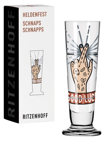 RITZENHOFF Shotglas "Heldenfest" beige/bruin - 52 ml