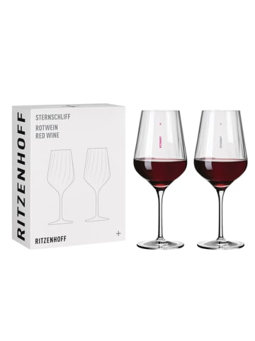 RITZENHOFF Kieliszki (2 szt.) w kolorze różowo-szarym do czerwonego wina - 570 ml