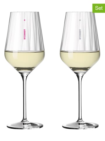 RITZENHOFF Kieliszki (2 szt.) w kolorze różowo-szarym do białego wina - 380 ml