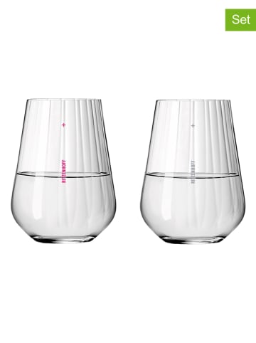 RITZENHOFF 2-delige set: glazen "Star cut" roze/grijs - 540 ml