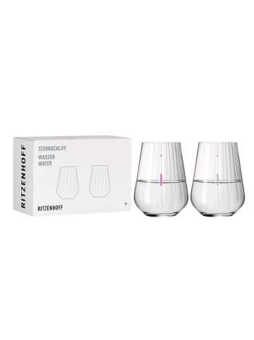 RITZENHOFF 2er-Set: Gläser "Sternschliff" in Grau/ Pink - 540 ml