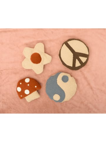 little nice things Kussen "Cogumelo" bruin/crème - (L)25 x (B)24 cm