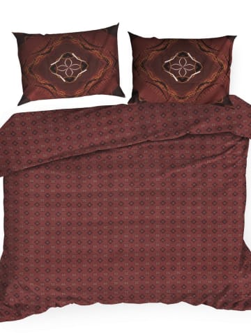 Eurofirany Mako-satijnen beddengoedset "Morocco" bordeaux/meerkleurig
