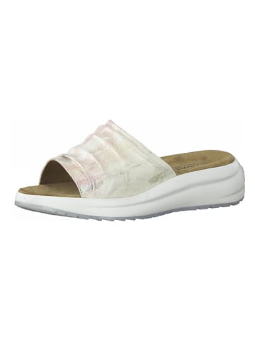 Caprice Skórzane klapki "Saskia" w kolorze białym