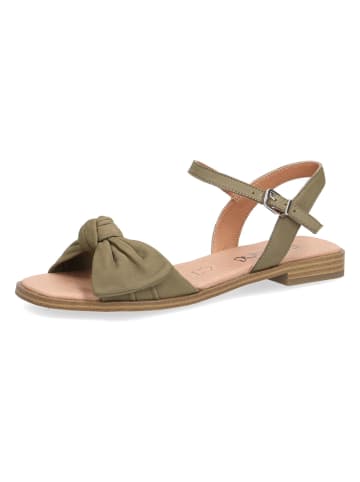 Caprice Skórzane sandały "Shakira" w kolorze khaki