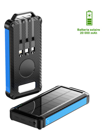 SmartCase Solar-Powerbank in Schwarz/ Blau - 20.000 mAh