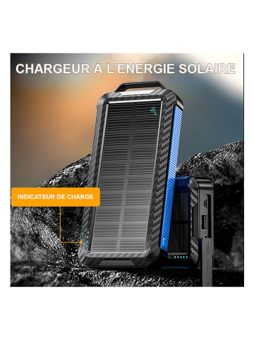 SmartCase Solarny powerbank w kolorze czarno-niebieskim - 20.000 mAh