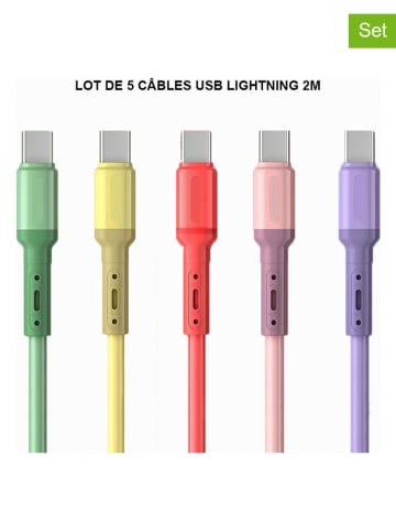 SmartCase 5er-Set: Lightning-Kabel in Bunt - je (L)2 m