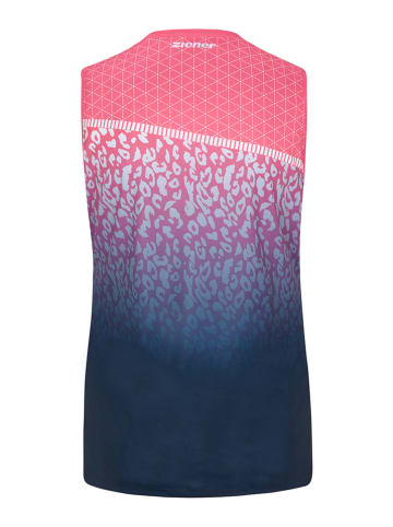 Ziener Koszulka kolarska "Nonea" w kolorze różowo-niebieskim