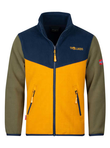 Trollkids Fleece vest "Oppdal XT" geel/donkerblauw