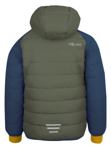 Trollkids Kurtka narciarska "Hafjell XT" w kolorze granatowo-oliwkowym