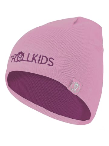 Trollkids Dwustronna czapka beanie "Troll" w kolorze fioletowo-jasnoróżowym