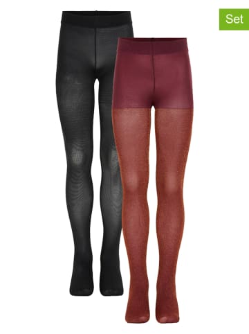 The NEW 2er-Set: Strumpfhosen "Glitter" in Rot/ Dunkelblau