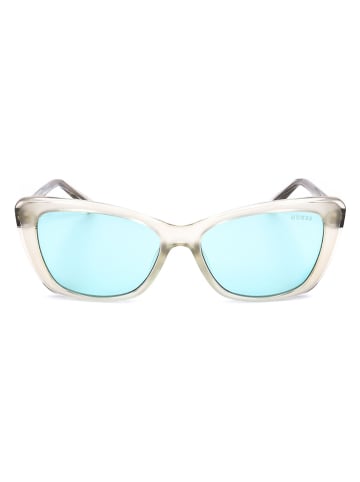 Guess Damen-Sonnenbrille in Transparent/ Türkis