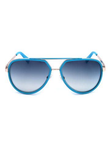 Guess Męskie okulary przeciwsłoneczne w kolorze złoto-niebiesko-granatowym