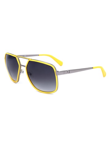 Guess Męskie okulary przeciwsłoneczne w kolorze czarno-żółto-szarym