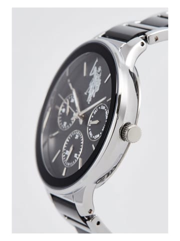 U.S. Polo Assn. Zegarek kwarcowy w kolorze srebrno-czarnym
