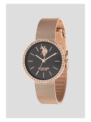 U.S. Polo Assn. Kwartshorloge roségoudkleurig/zwart