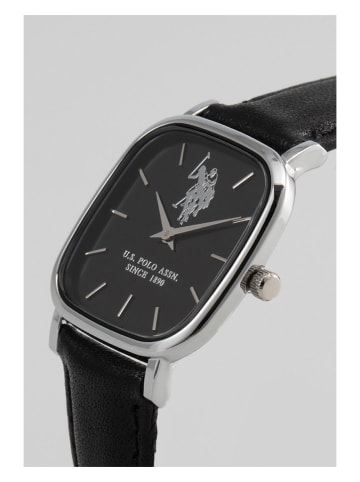 U.S. Polo Assn. Kwartshorloge zwart/zilverkleurig
