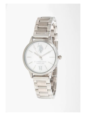 U.S. Polo Assn. Kwartshorloge zilverkleurig/wit