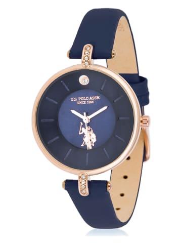U.S. Polo Assn. Kwartshorloge donkerblauw/roségoudkleurig