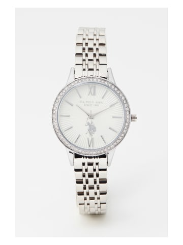 U.S. Polo Assn. Kwartshorloge zilverkleurig/wit