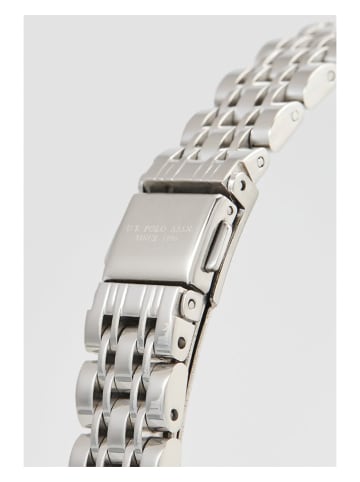 U.S. Polo Assn. Kwartshorloge zilverkleurig/wit