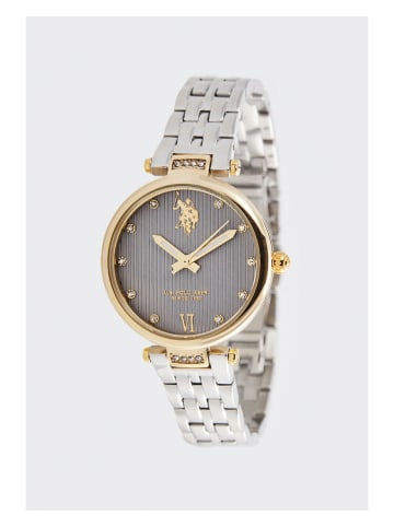 U.S. Polo Assn. Quarzuhr in Silber/ Gold/ Grau